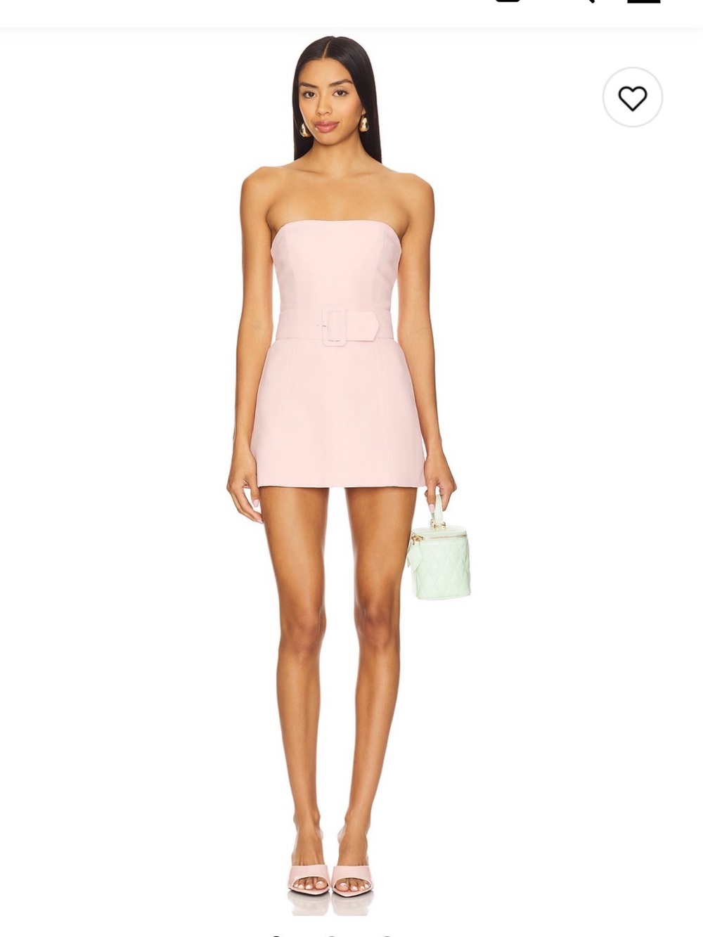 Amanda Uprichard Blush Strapless Belted Mini Dress
